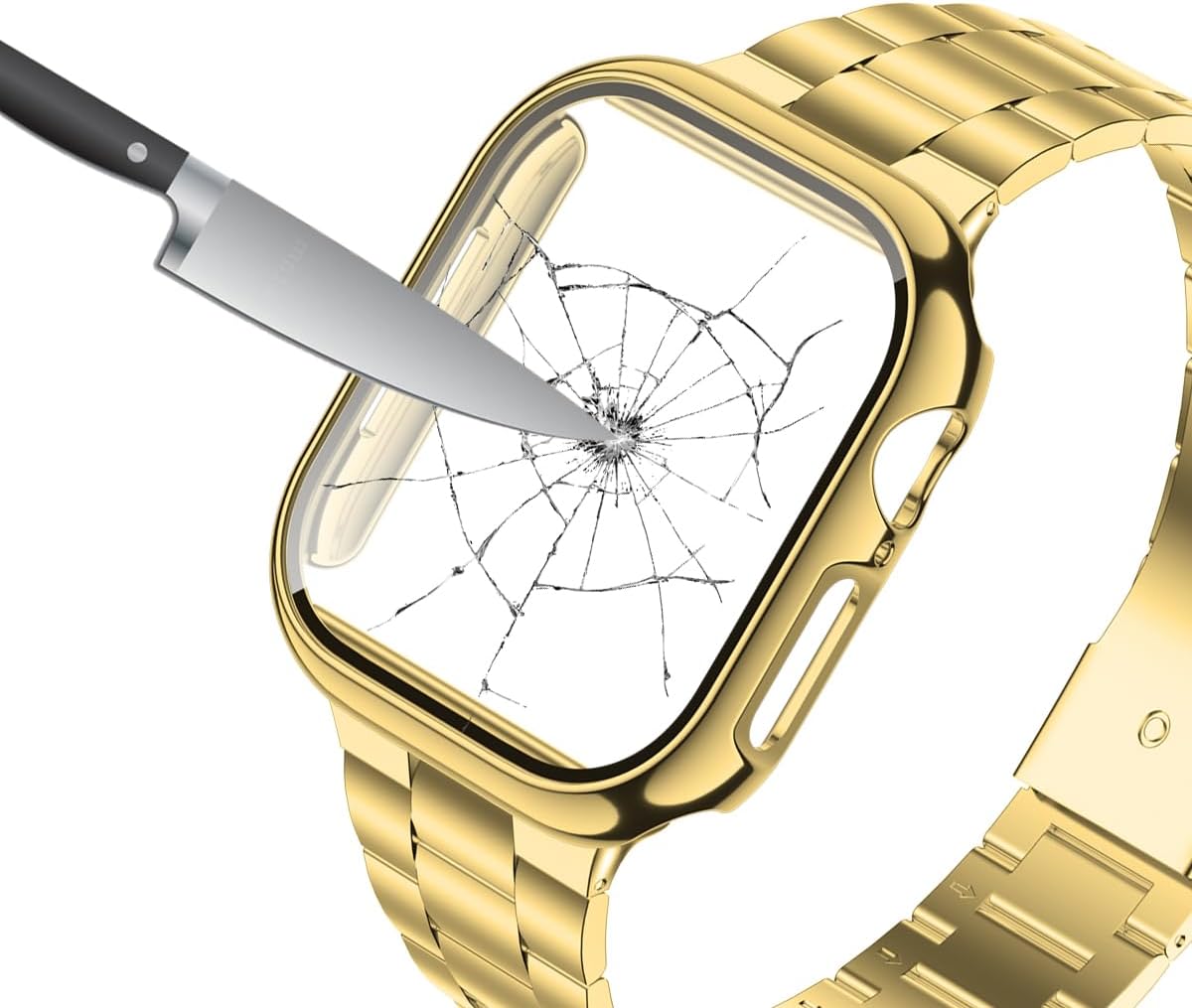 Wolait Compatible with Apple Watch Band 49mm 46mm 45mm 44mm 42mm 38mm 40mm 41mm,Stainless Steel iWatch Bands with Screen Protector Cover for Apple Watch Series11/10/9/8/7/6/4/Ultra3/SE3/2/1 Women Men - Image 3