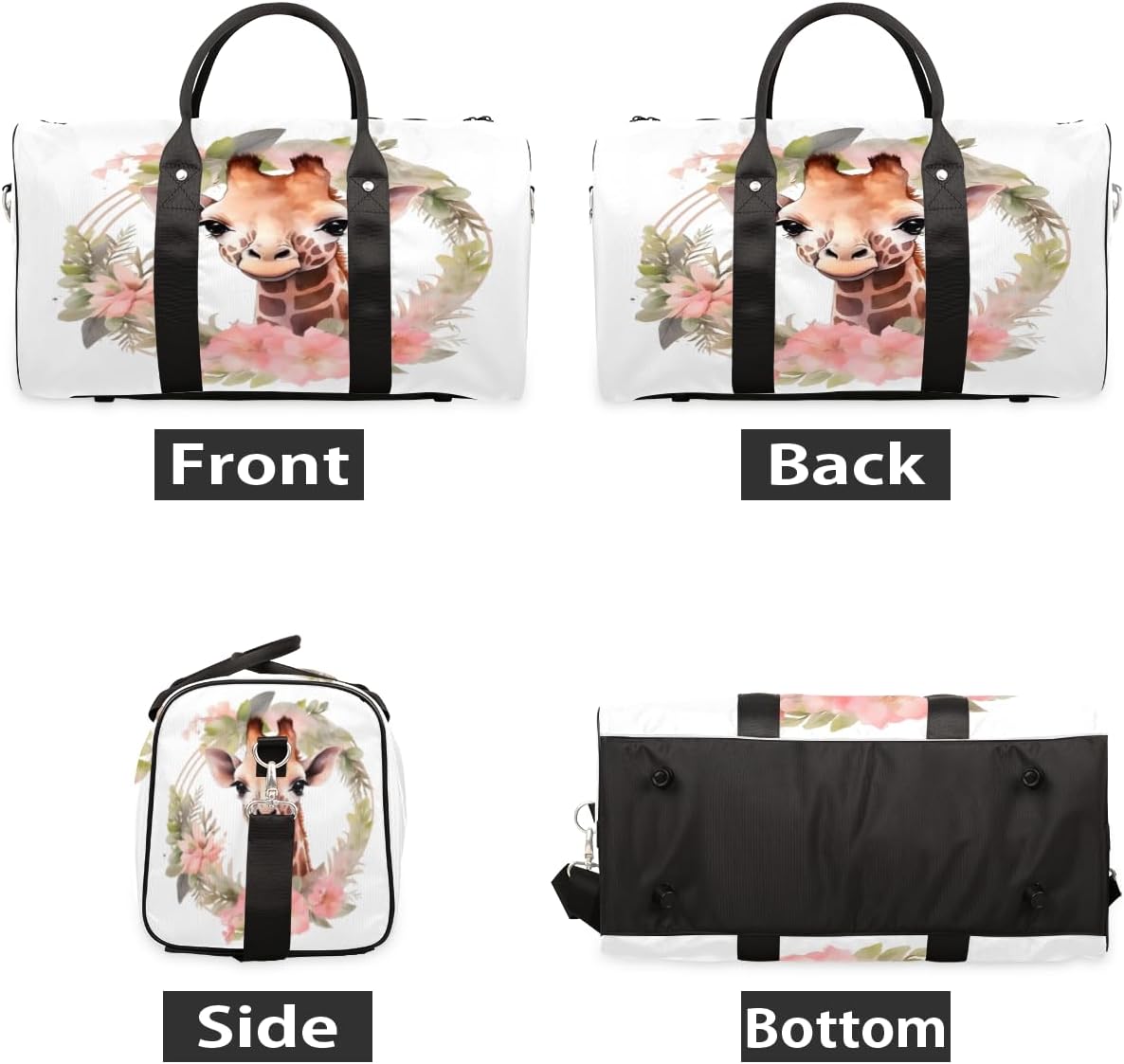 Garland Giraffe Travel Duffel Bag for Women Men Large Capacity Overnight Weekender Bags for Lightweight Waterproof Sport Gym Bag for Workout Yoga Swim