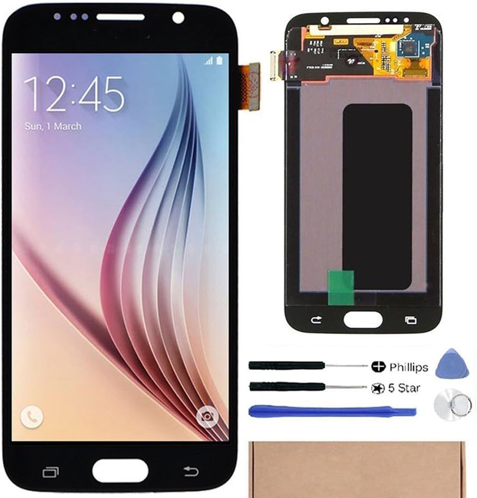 ReplaceDIY For Samsung Galaxy S6 G920T G920A G920V LCD Screen Digitizer Assembly Replacement With Repair Tools Samsung Logo (Black)