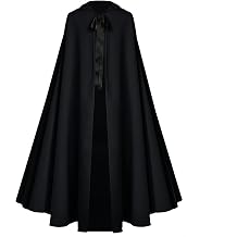 Proumhang Halloween Hooded Cloak for Adults - Renaissance Medieval Witch Cape Costume for Men & Women,130cm/51 Black