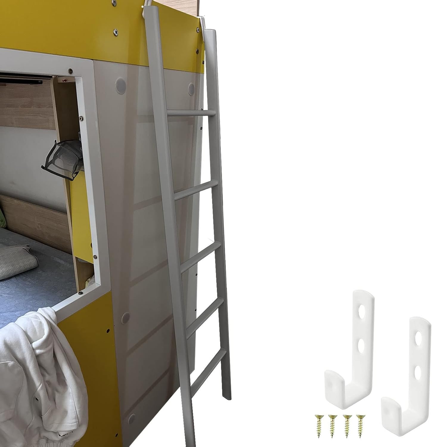 Double Bunk Bed Ladder Hook & Floor Standing Style