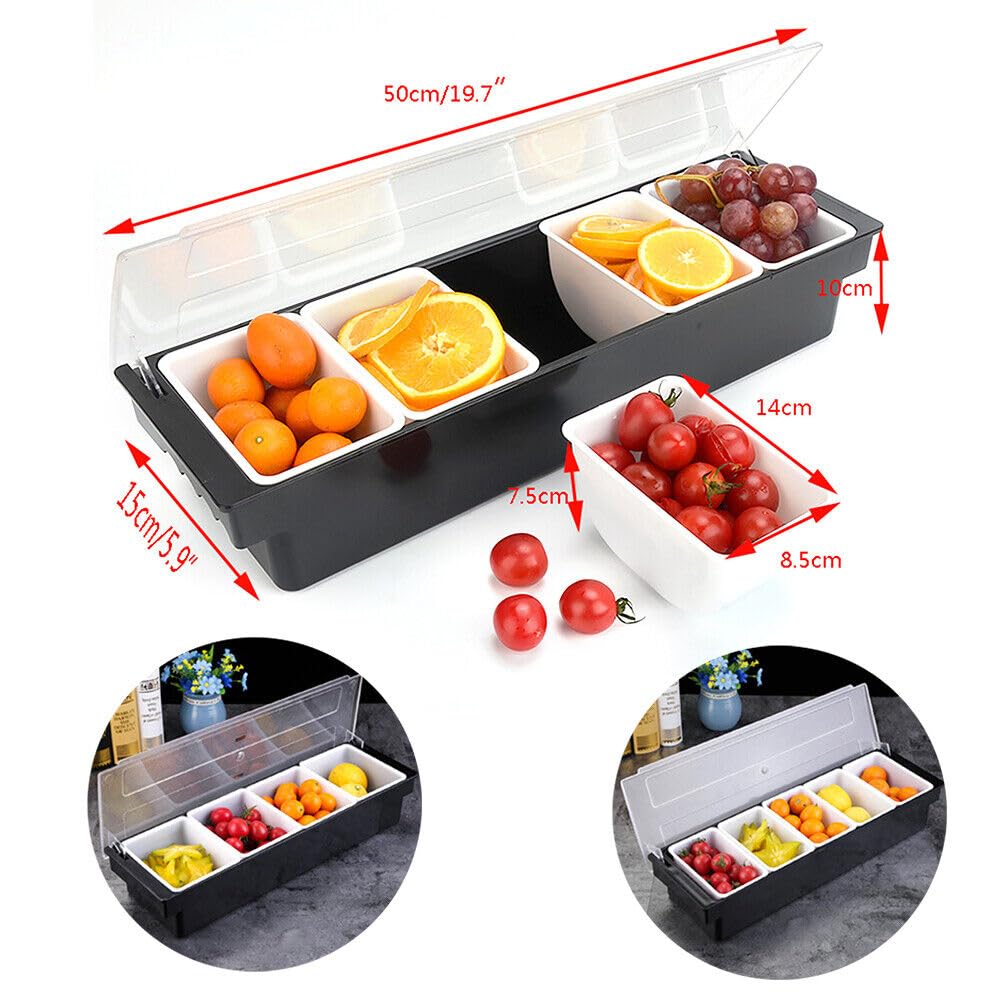 Contenitore Per Spezie In Acciaio Inox 304 Con 6 Scomparti – Coperti, Facile Da Pulire, Antiruggine, Per Cucina E Gastronomia