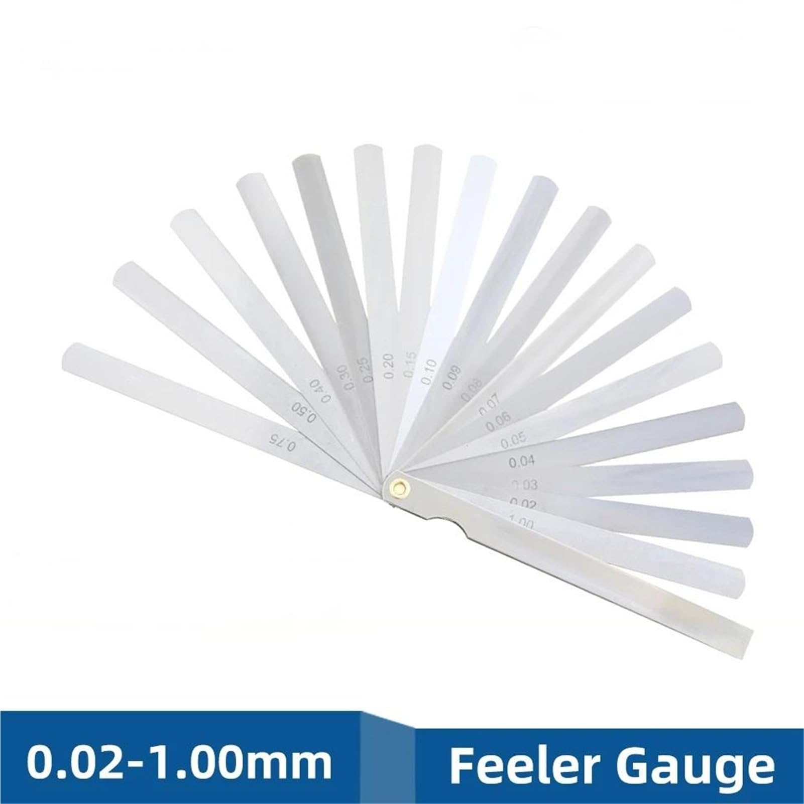 Medidor de espesores/relleno, Juego de galgas espesores, paquete 3, 5, 10 piezas, 0,02-1,00 mm espesor, 150 longitud(10pcs)