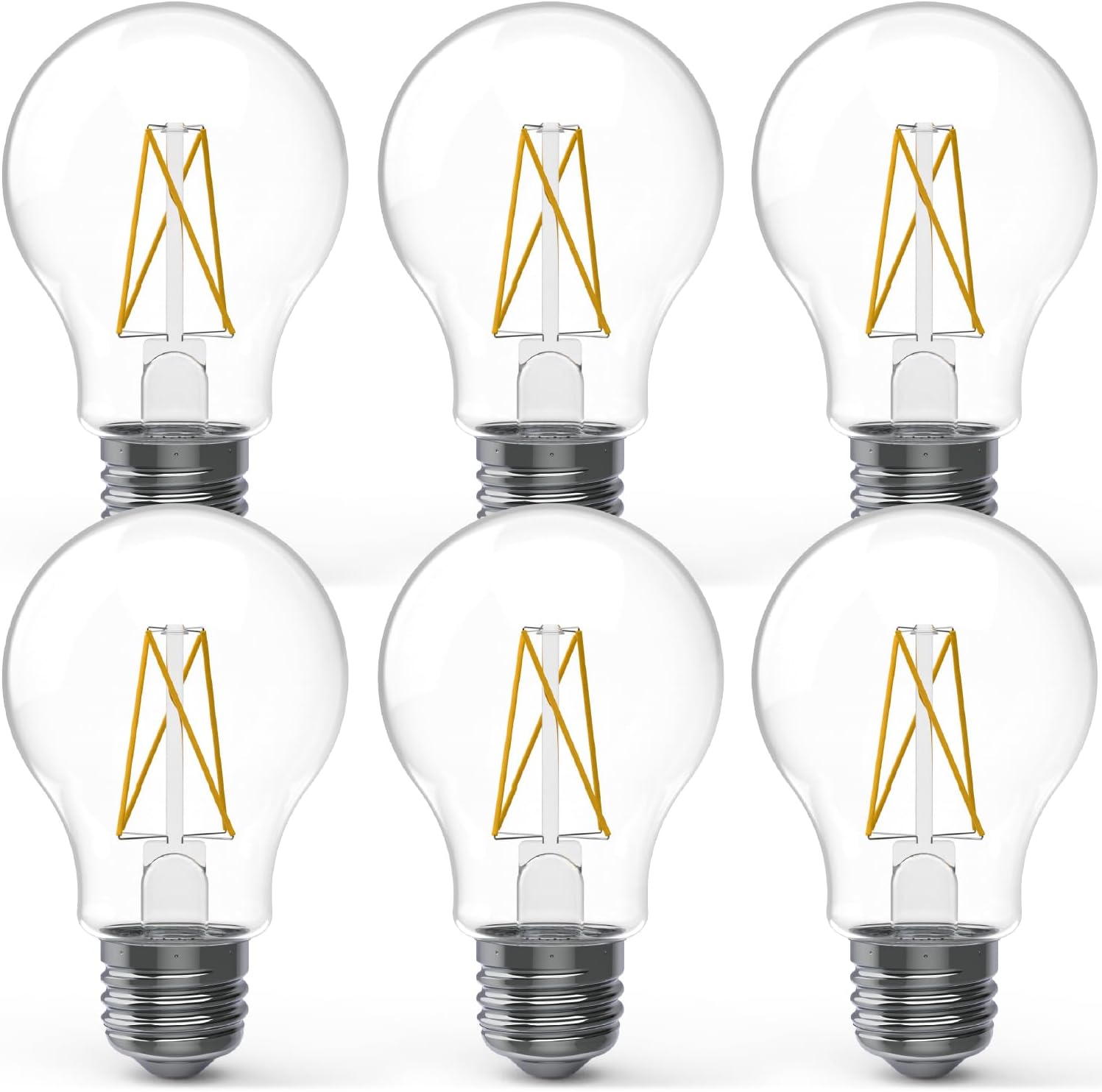 Sunco Lighting 6 Pack 9W=60W A19 Dusk to Dawn Outdoor LED Light Bulbs, CRI90 3000K Warm White, 850 Lumens, E26 Medium Base, Photocell Sensor Ambient Decorative Classic Edison Vintage Bulbs, Bright UL