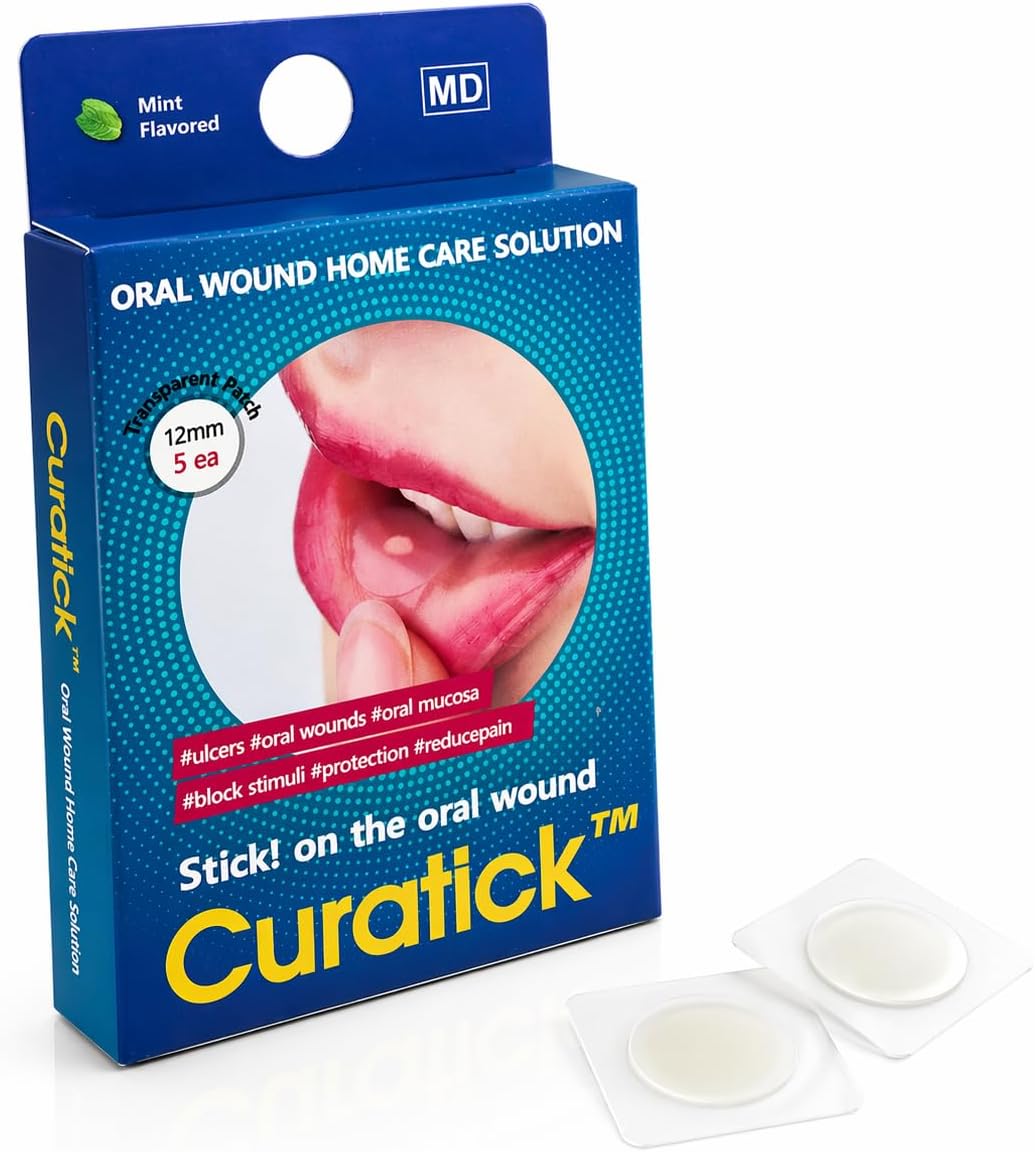 2x5pcs (10pcs) Mouth Ulcer Treatment for Adults & Kids, Mint Flavour, Fast & Natural Pain Relief for Oral Wounds, Thrush, Canker Sores & Braces-Related Sores