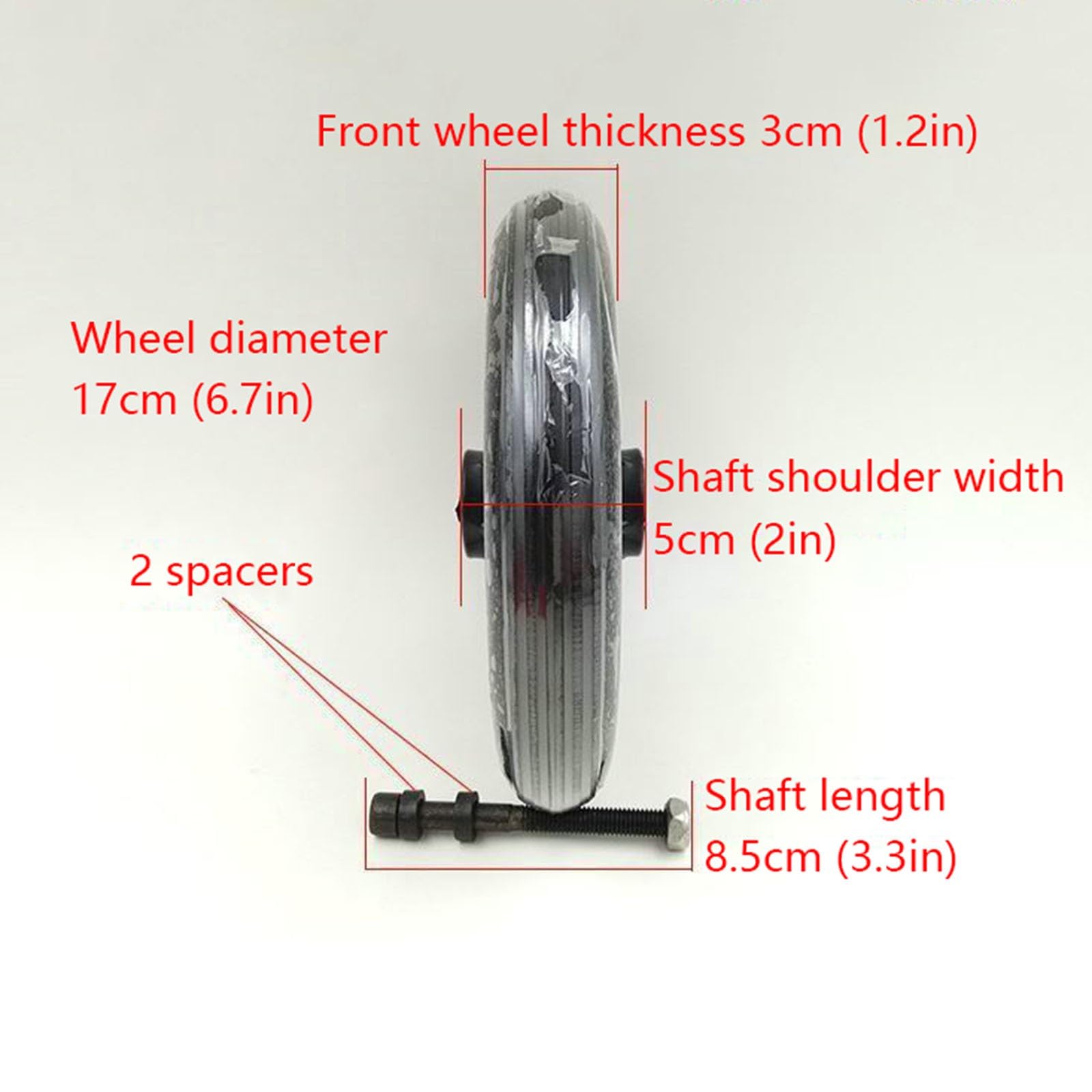 LHX Wheelchair Accessories Front Wheel 7-inch Wheelchair Wheel 17cm Wheelchair Front Small Wheel Swivel Wheel Solid Tire