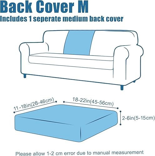 Miniatura 6 de Smiry Fundas de cojín impermeables para sofá, fundas de cojín elásticas de jacquard grueso, funda de asiento lavable, protector elástico de muebles