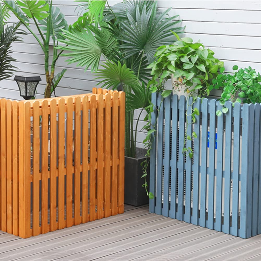 CENAP Air Conditioner Fence Screen Wooden, Split Air Conditioner Covers for Outside Units, Outside to Hide Air Conditioner & for Outdoor Privacy/Blue/120X60X109