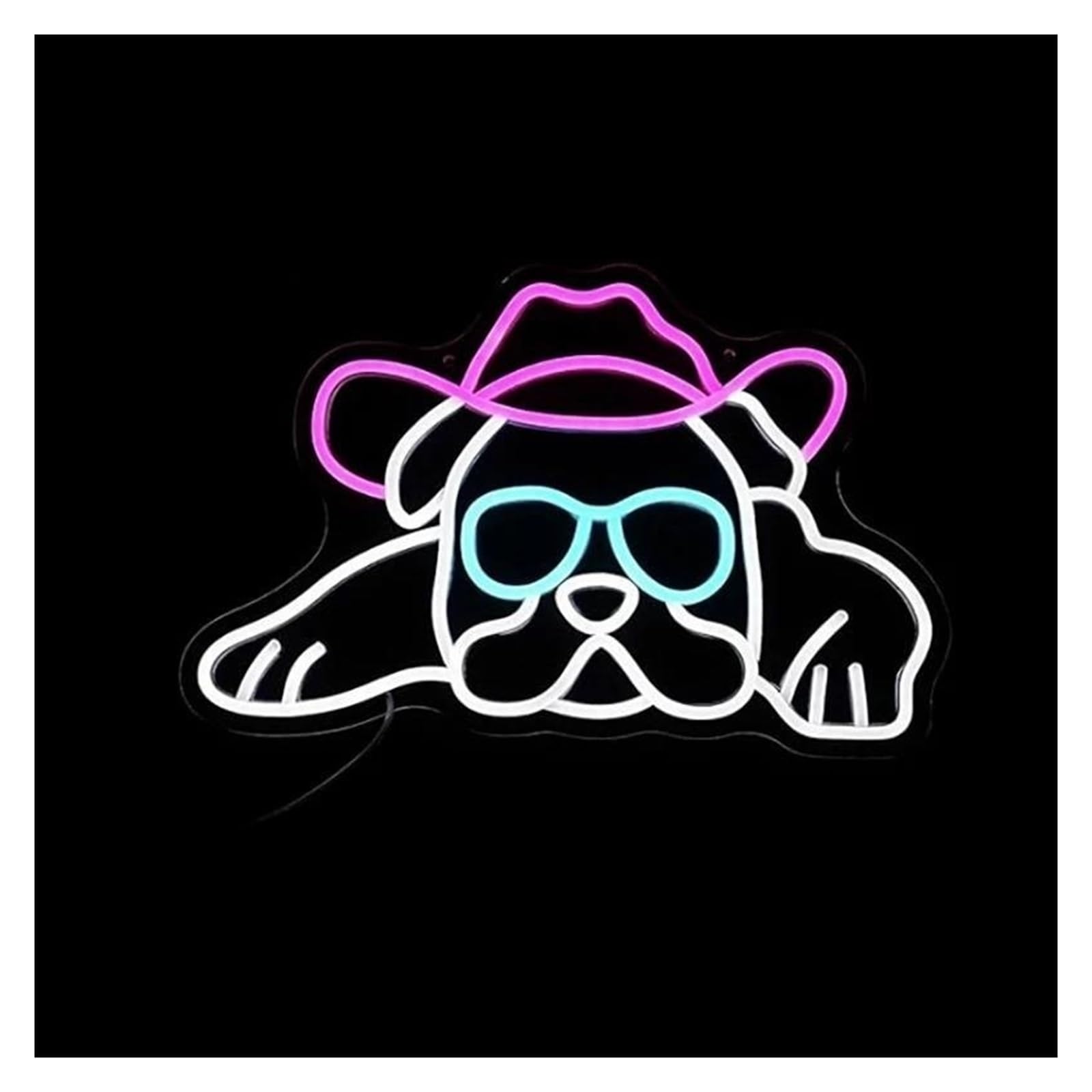 Shouxi One Color Sign Lamp Dog Neon Sign Animal Puppy Neon Decoration Lamp Usb Plug Pet Shop Room Wall Hanging 27Cmx42cm