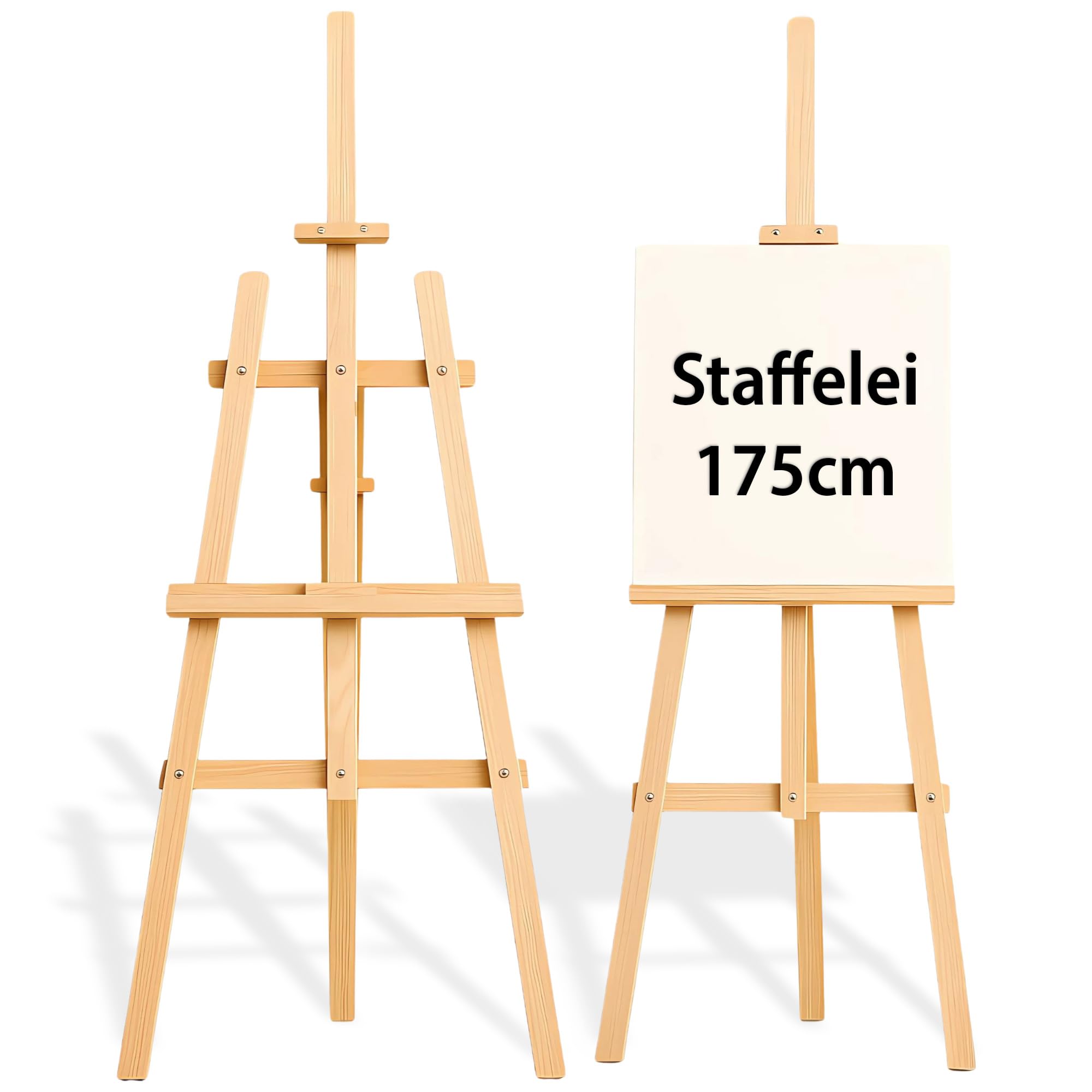 Staffelei Holz groß Leinwand Ständer 175 cm - Holzständer für Sitzplan Hochzeit Canvas Painting Staffeleien Bilderständer Easel für Kinder und Erwachsene Kiefernholz