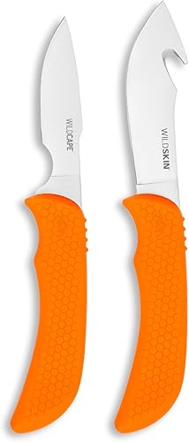 Miniatura 10 de OUTDOOR EDGE WildGuide - Juego de cuchillos de caza de 4 piezas y kit de aderezo de campo, con hoja afilada, cuchillo para desollar con gancho