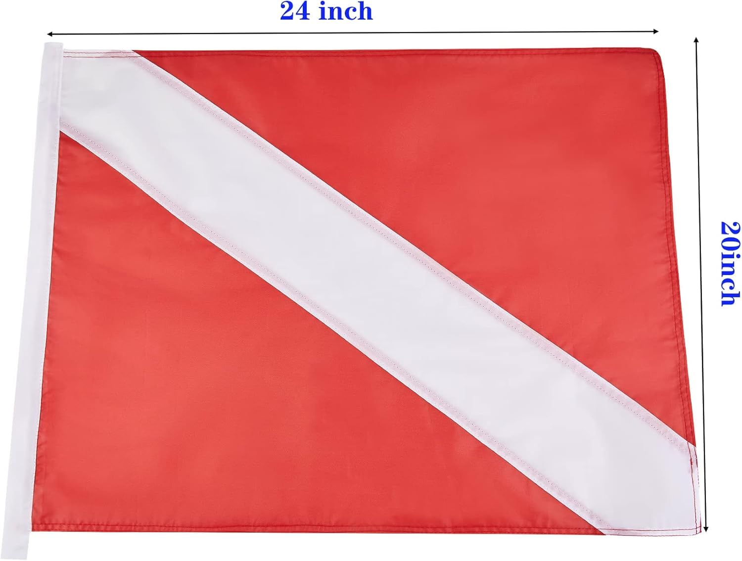 MOPHOEXII Confezione da 2 bandiere subacquee con lacci rimovibili, bandiera subacquea, bandiera alfa, bandiera per barca, 50,8 x 61 cm, per snorkeling, immersioni e attività subacquee