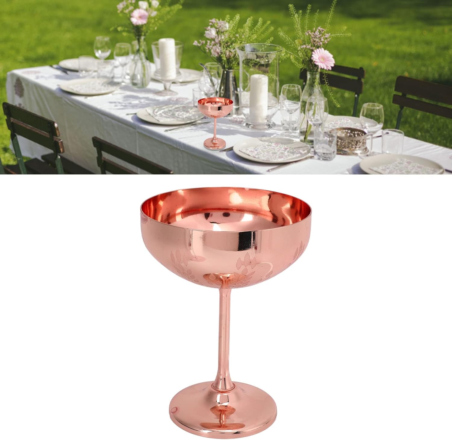 Stainless Steel Champagne Glasses,Toasting Glasses Wine Cocktail Glasses Goblets