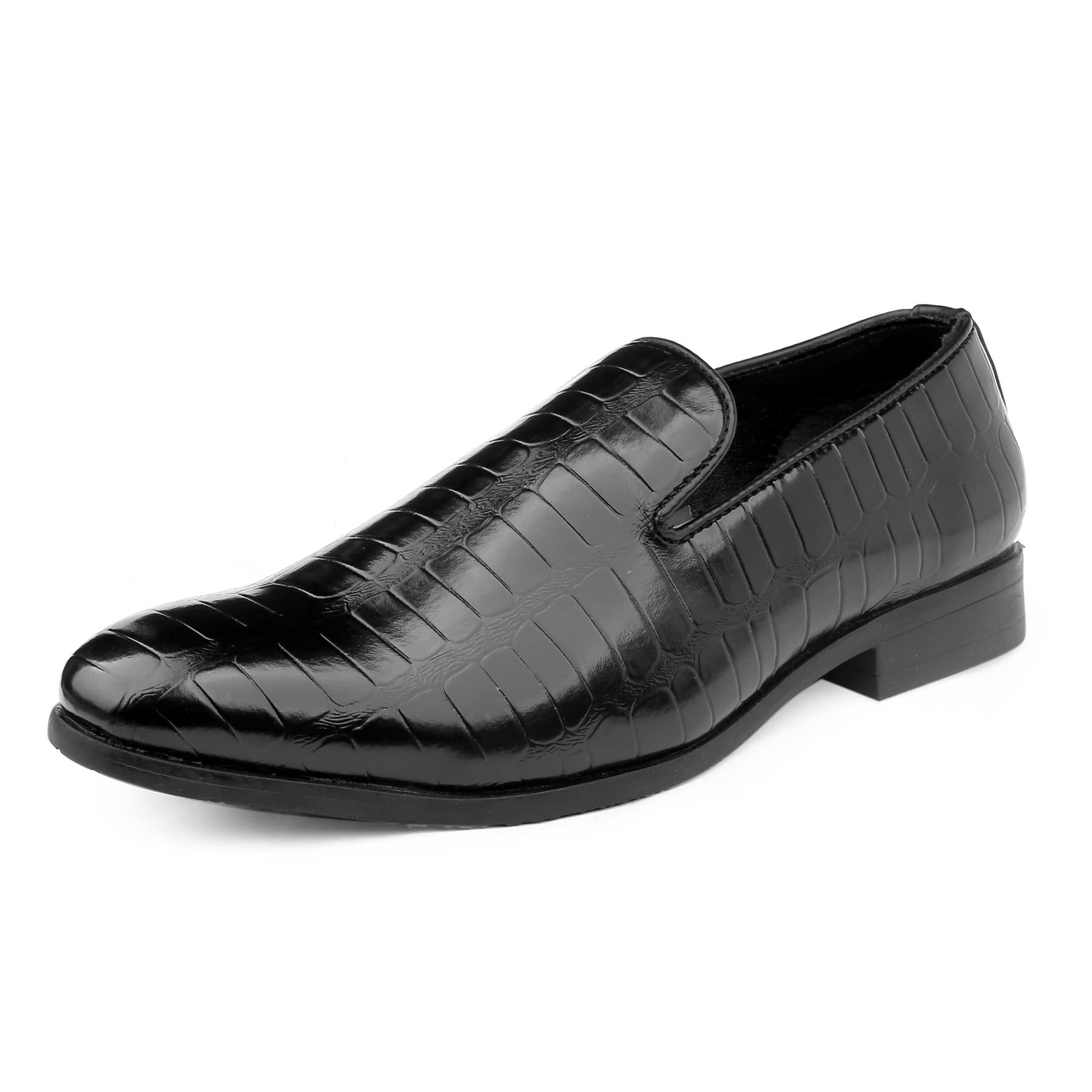 Bacca Bucci Party Textured Loafers Slip on Shoes for Men | Wedding Dress Shoes goes with All Men Formals Suit | Black | Model Name: Naples (B0BFVVMZVB) Amazon Price History, Amazon Price Tracker