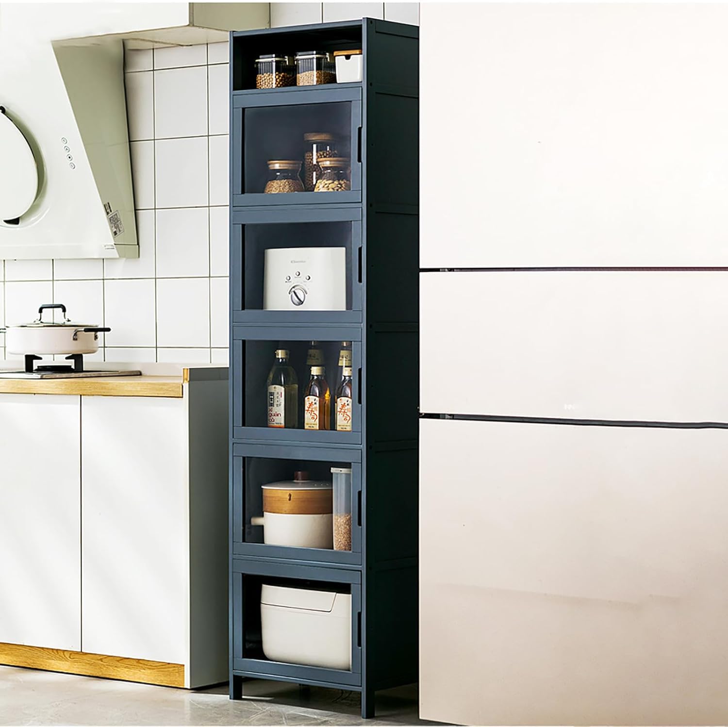 BHGFYXBS Freestanding Kitchen Sto Cabinet With Doors – Versatile Sideboard & Cupboard For Pots Pans Ses – Ideal For Living Room Pantry & Nized Sto Soluts,A-43 * 21 * 177Cm,A-43 * 21 * 177cm
