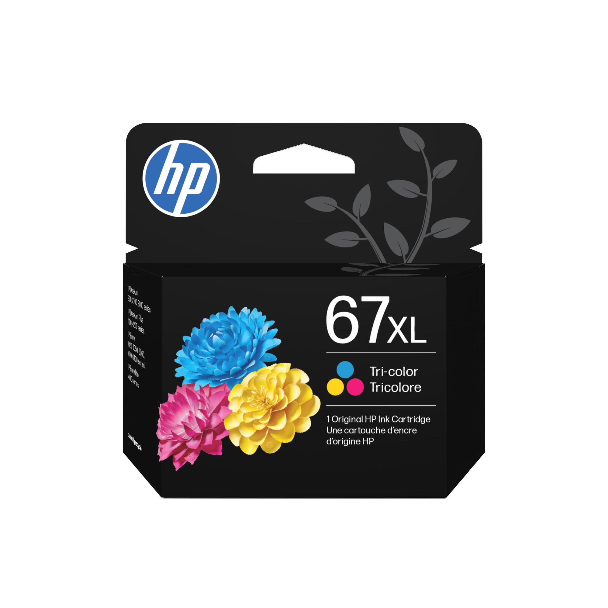 HP 67XL Tri-color High-yield Ink Cartridge for HP Printers | Works with Printer Series: DeskJet 1255, 2700, 4100; ENVY 6000, 6400 | Eligible for Instant Ink | 3YM58AN