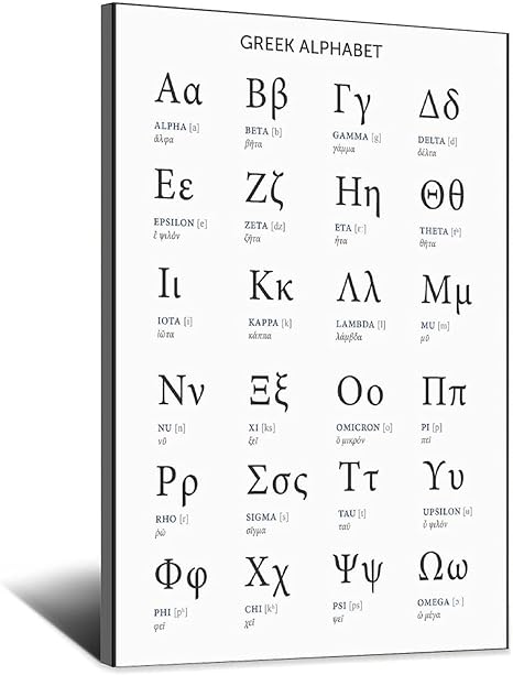 amazon com greek alphabet ben crowder mythology alphabet charts learn greek alphabet printable worksheets poster decorative printing canvas wall art living room posters bedroom painting 16 24inchs 40 60cm posters prints