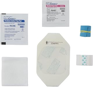 Mckesson IV Start Kit – Includes Tourniquet, PVP Prep Pad, Alcohol Prep Pad, Non- Woven Gauze, 2" x 2" (4Ply), Transparent Dressing 2.37" x 2.75", Roll of Medical Tape, Sterile - Pack of 3 EA