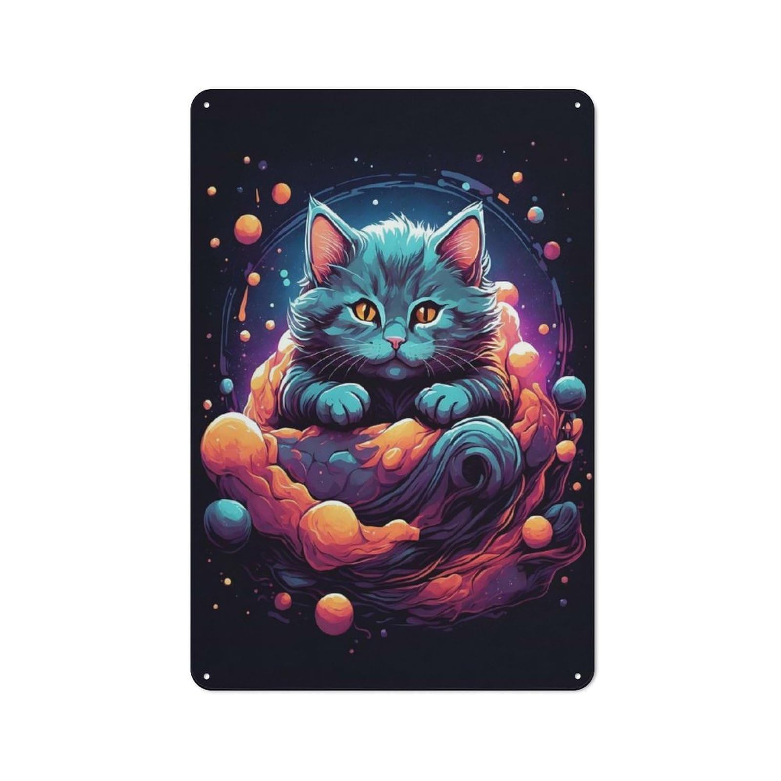 Junmoney Munckhin Kitten Tin Wall Plaque 30X20cm With For Man Cave Or Games Room, For Garage, Workshop And Man Cave Decoration