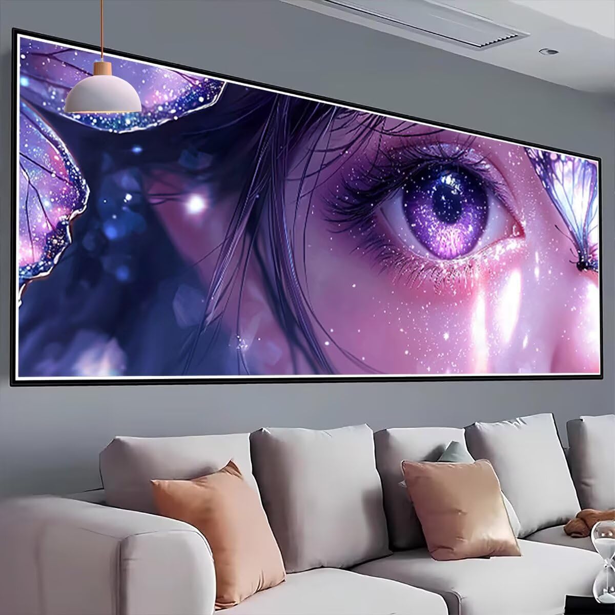 Diamentowe malowanie dziewczyna, 5D diamentowa sztuka kryształowa sztuka anime, diamentowe malowanie duży rozmiar 150 x 60 cm, DIY diamentowe malowanie na Boże Narodzenie dekoracja ścienna, pomysły na