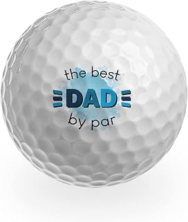 DV DESIGN 3 x Golf Balls - Best Dad By Par Pun Birthday Joke Funny Birthday Golfing Golfer Fan Club Sport Father Daddy Ever Men Ball Gift #GB0043