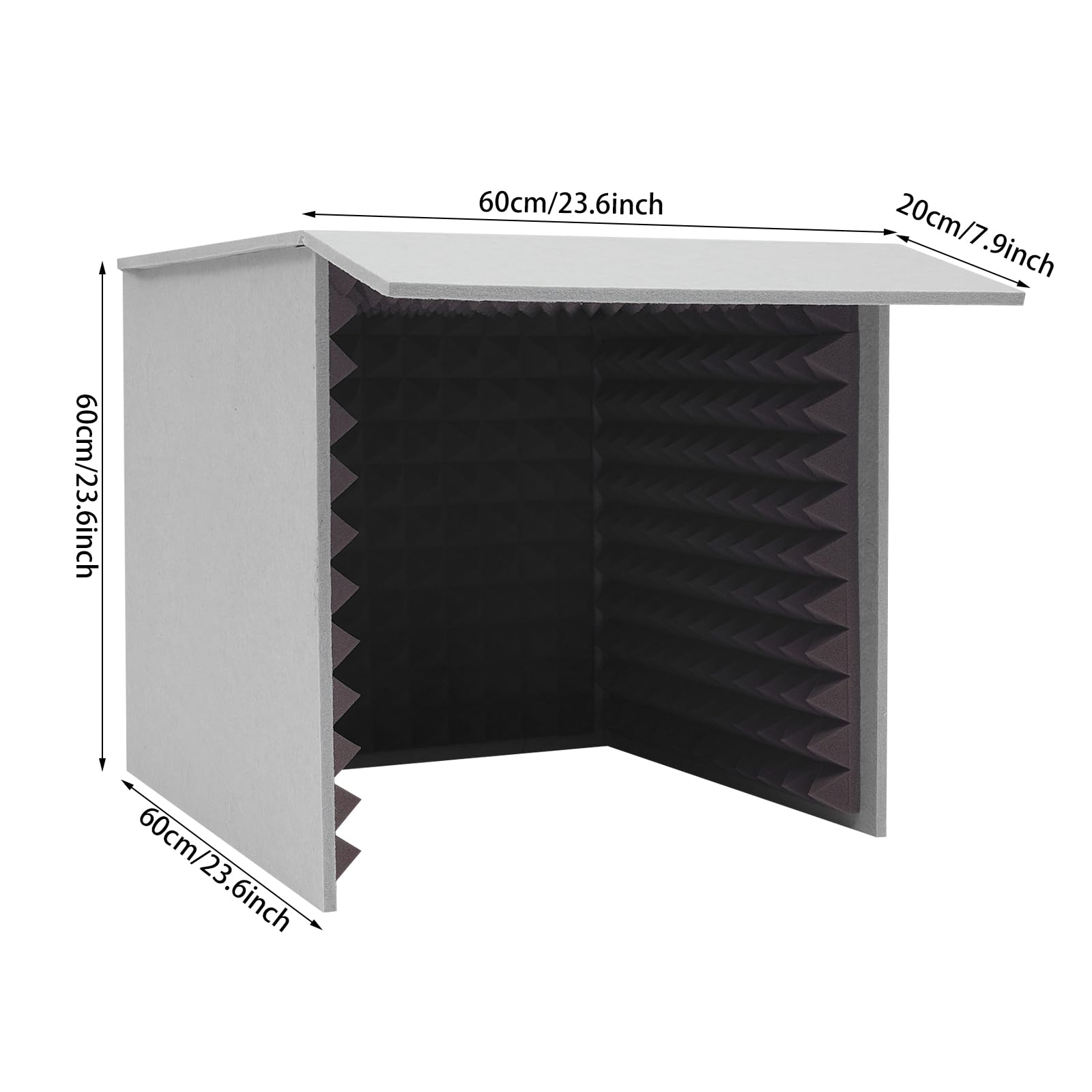 OUKANING Tragbare Schallschutz Box 60cm, faltbar für Home-Studio, Podcast | Faltbare Schallschutzhaube mit Akustikschaum. für Podcast, Gesang, Studio. Leicht & kompakt