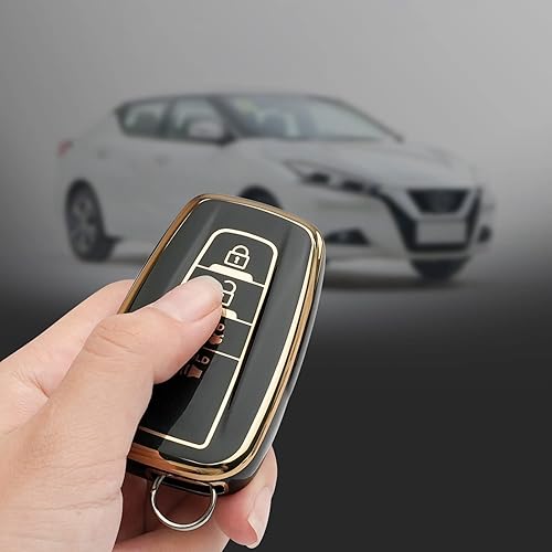 Miniatura 5 de Compatible con funda para llavero Toyota con llavero de TPU suave funda protectora para llave para Highlander RAV4 Camry 2018-2022, Negro -