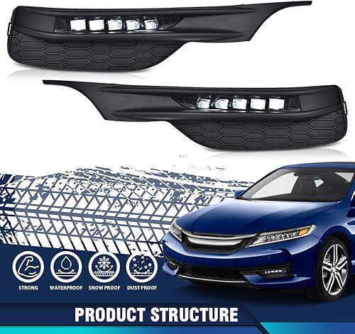 Miniatura 2 de PIT66 Luz antiniebla para parachoques delantero, compatible con Honda Accord Sedan 2016-2017, paquete de 2 lámparas LED para parachoques