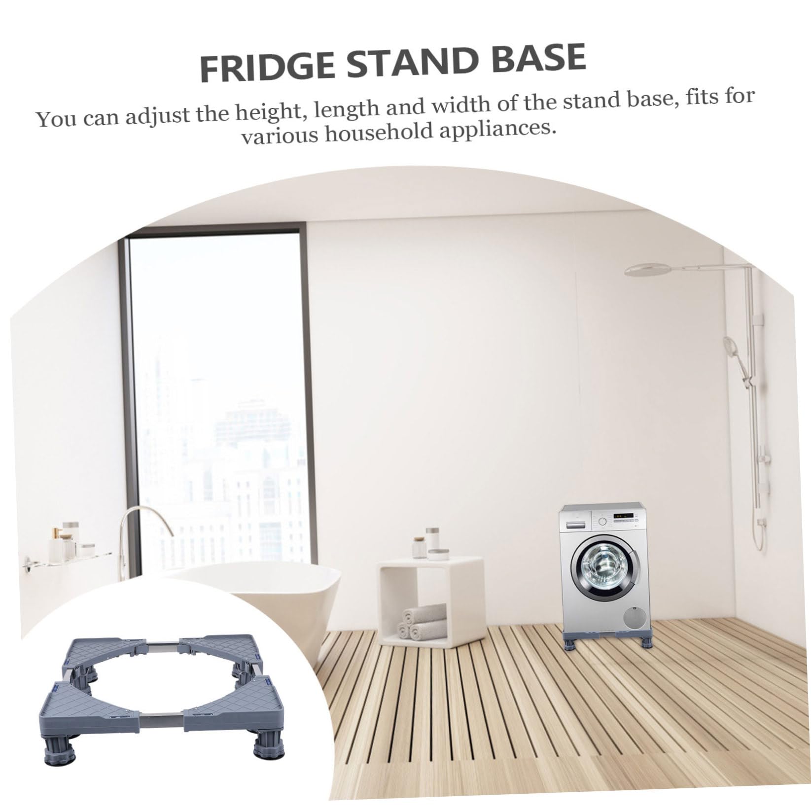 SHINEOFI Trípode de Acero Inoxidable Soporte para Lavadora y Secadora Base Ajustable para Frigorífico Móvil con Pies para Cocina o Sala de Lavado