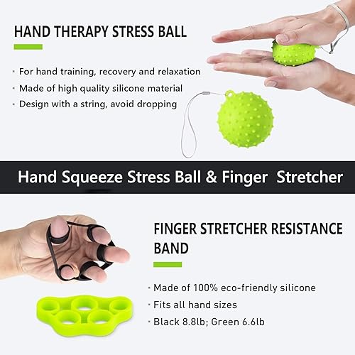 Miniatura 3 de Juego de fortalecedores de empuñaduras de mano, paquete de 7 entrenadores de agarre de mano, kit de entrenamiento de fortalecimiento de antebrazo,