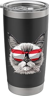 Austria Flag Cat Mom Souvenirs Products Kitten Austrian Stainless Steel Insulated Tumbler