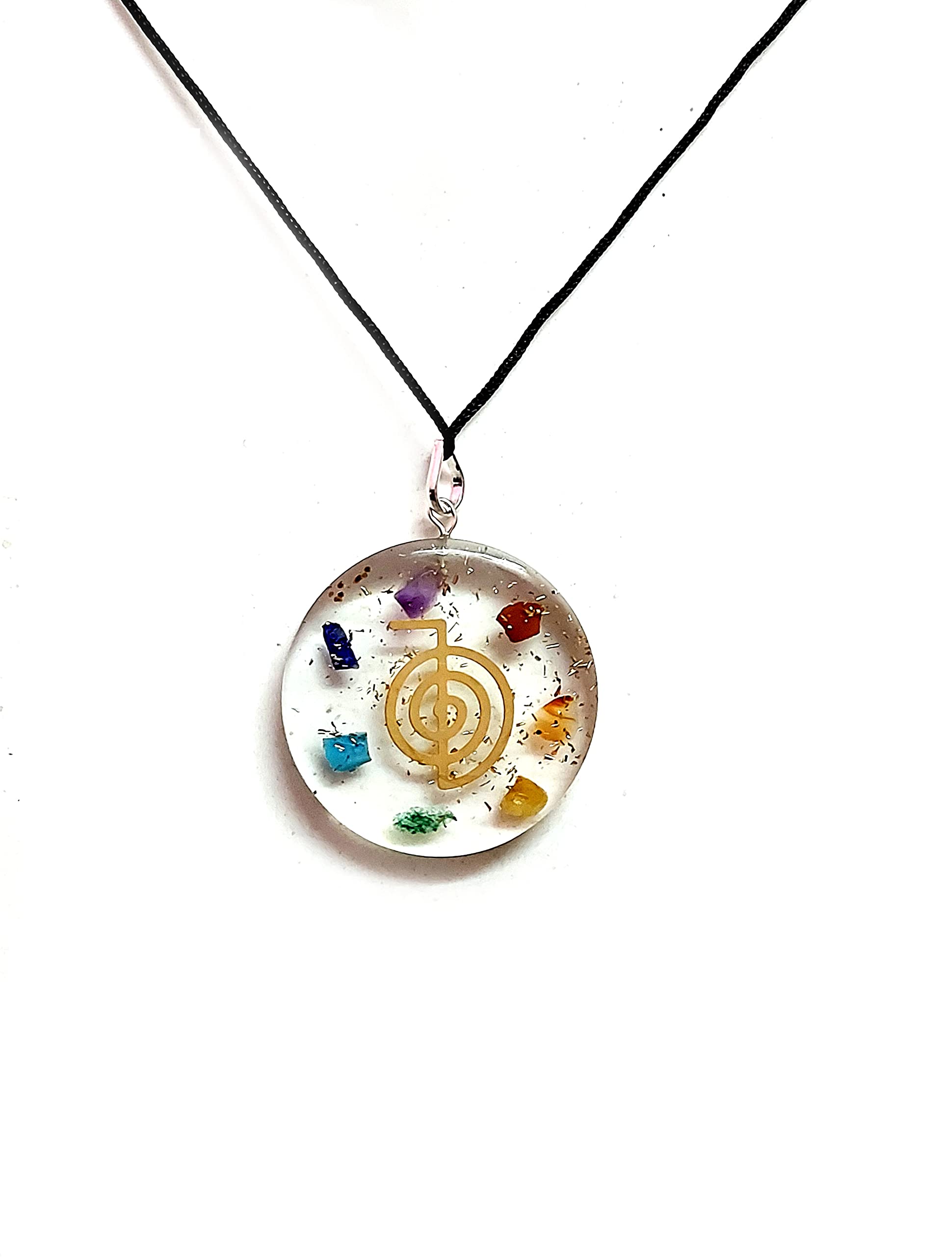 Cho Ku Rei Reiki Power Symbol Chakra Chips Crystals Orgone pendant For men And Women-image-37
