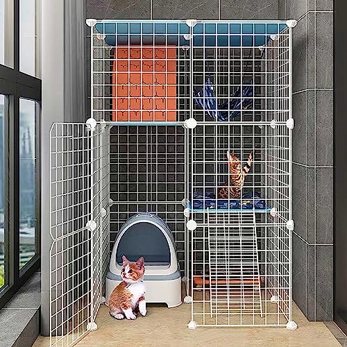 Cage pour chat d'intérieur grand parc amovible en métal