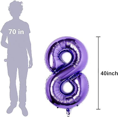 Miniatura 16 de Pupple - Globo grande de 40 pulgadas, números 0, para fiesta de cumpleaños, boda, helio, papel de aluminio de Mylar Globo número 0,Globo número