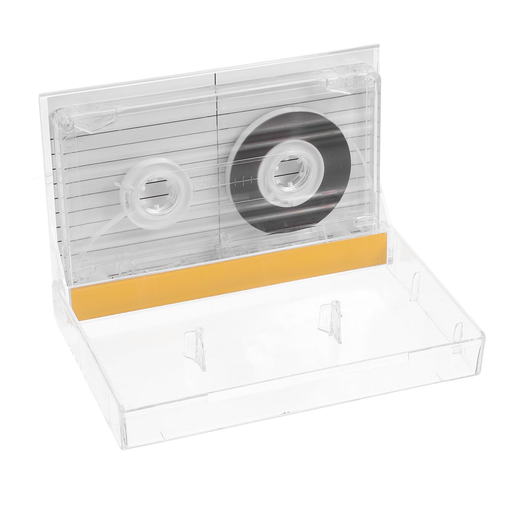 Happyyami Tape Empty Cassette Tape Cassette Adornment Tapes Cassette Decoration Cassette Tape Blank Cassette Tape Case Magnetic for Colored Index Plastic Transparent