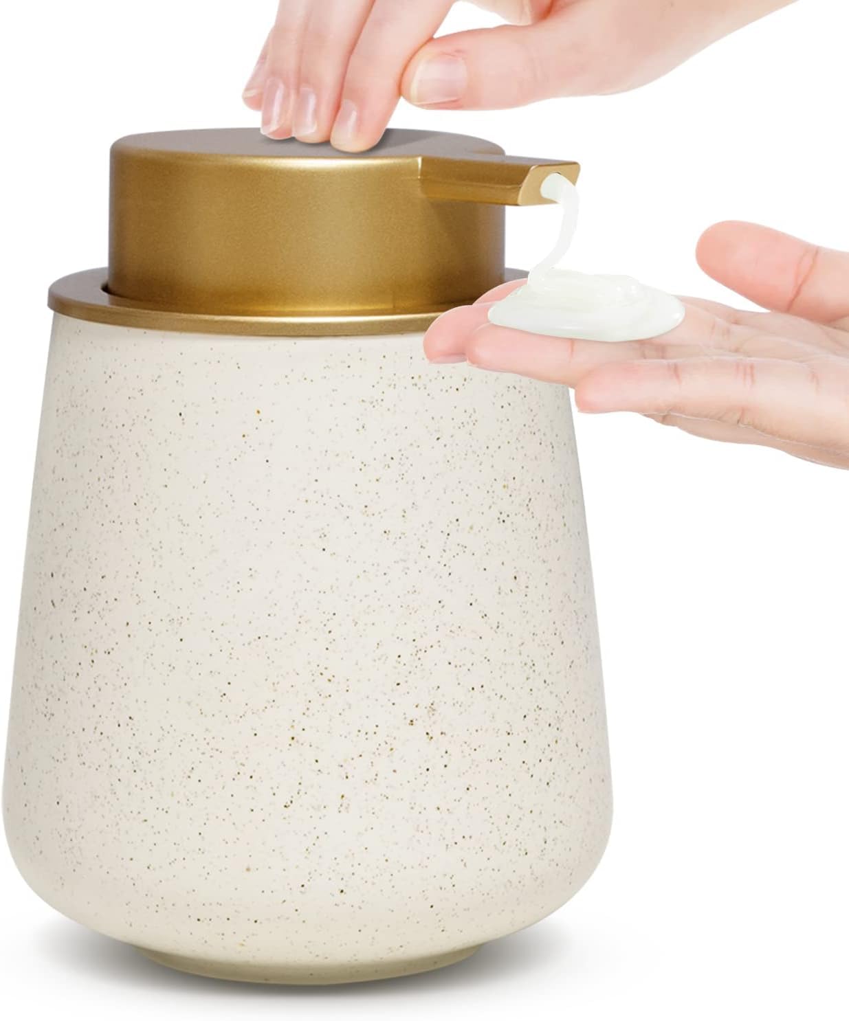 Dozownik mydła, 12 uncji ceramiczny spieniający z pompką do płynów ręcznych łazienki i kuchni, dozownik balsamu napełniania
