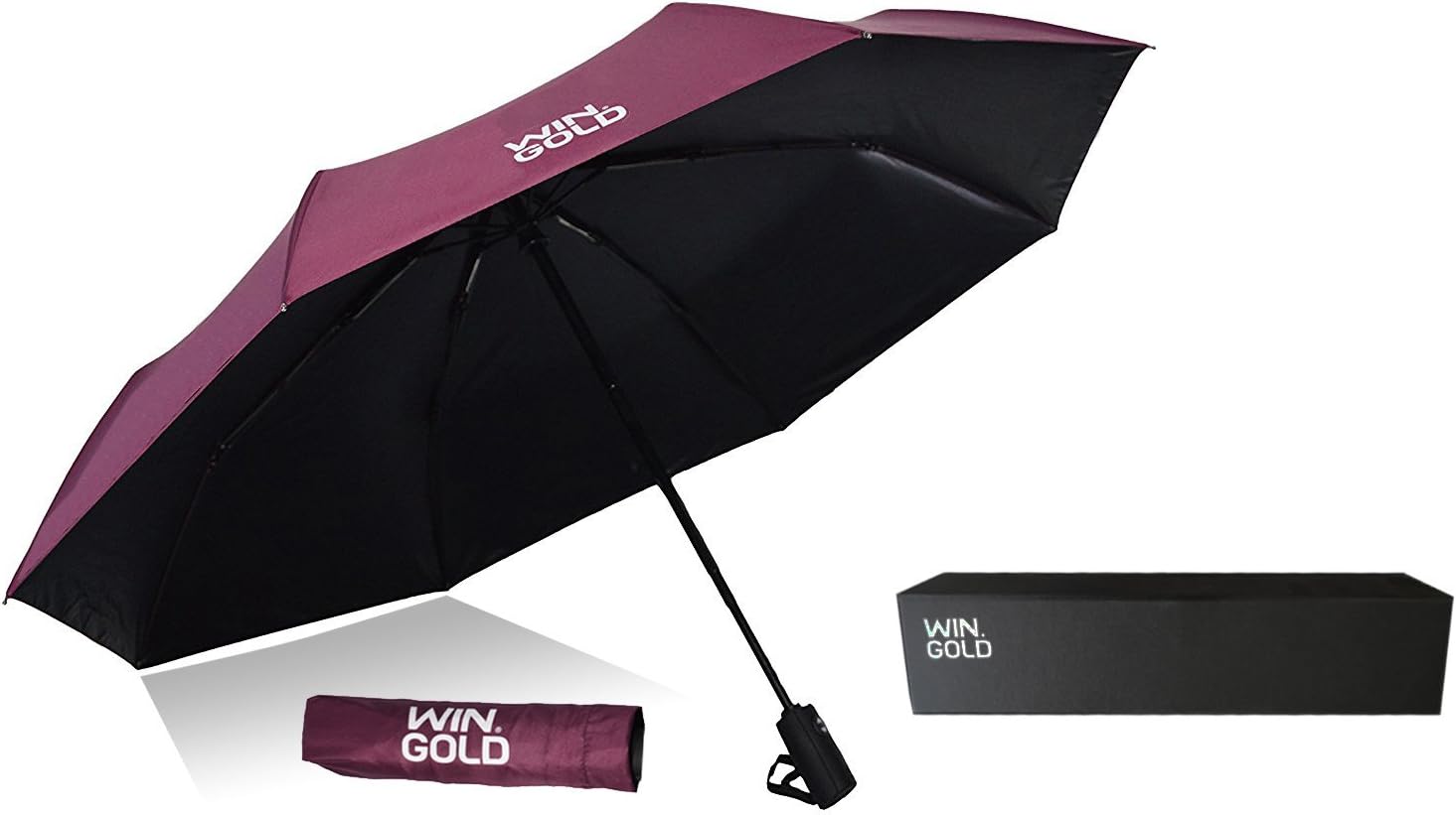 Folding Umbrella Automatic Open Close Windproof Travel UV Umbrella with Reinforced Ribs Portable Compact Umbrella for Men Women