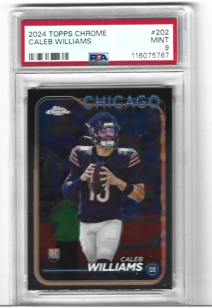 Graded Psa Mint 9 Caleb Williams 2024 Football Rookie Card Chrome #202 Bears Young Star Quarterback