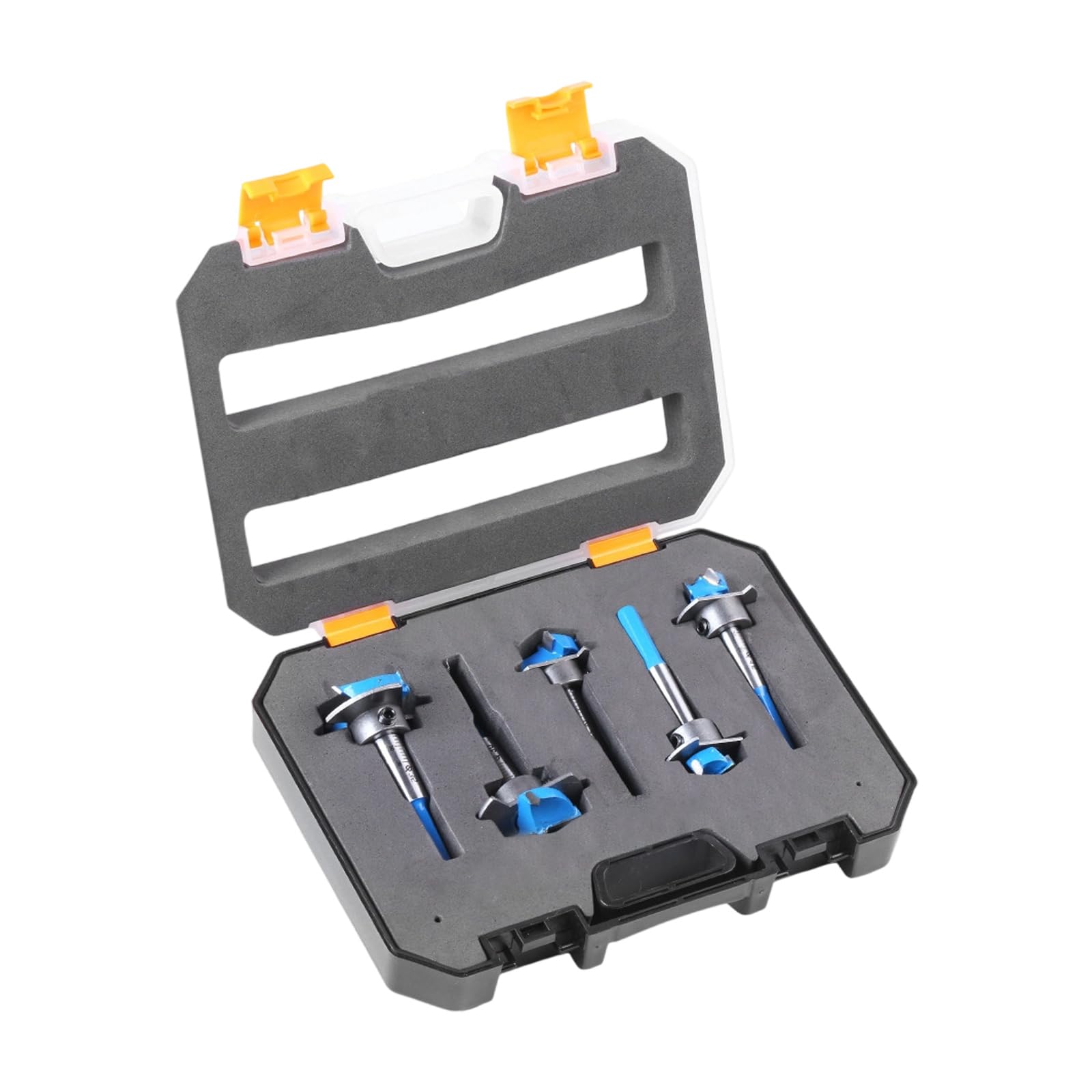 Set di 5 punte da trapano Forstner per legno, profondità regolabile, codolo esagonale per foratura precisa di cerniere da 15-35 mm, design esagonale antiscivolo