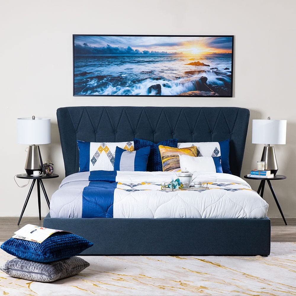 Danube HomeAlessandra 150X200 Hydraulic Queen Bed - Charcoal Grey