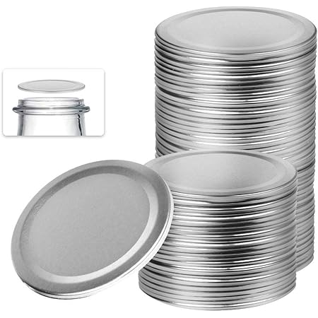 MAEXUS 24 Pack Regular Mouth Mason Jar Lids, Canning Lids Regular Mouth, Ball Jar Lids 2.7 Inches, Prevent Leakage and Seal (Silver)