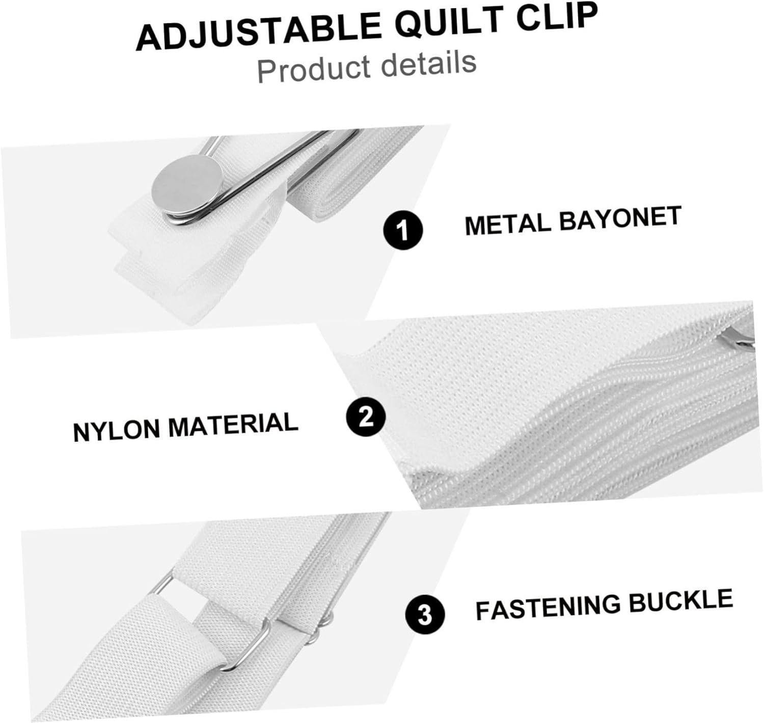 4pcs Adjustable Bed Sheet Holders Skid Quilt Fastener Clips for Secure Fitted and Mattress Pads Keeps Bedding Firm and Neat White