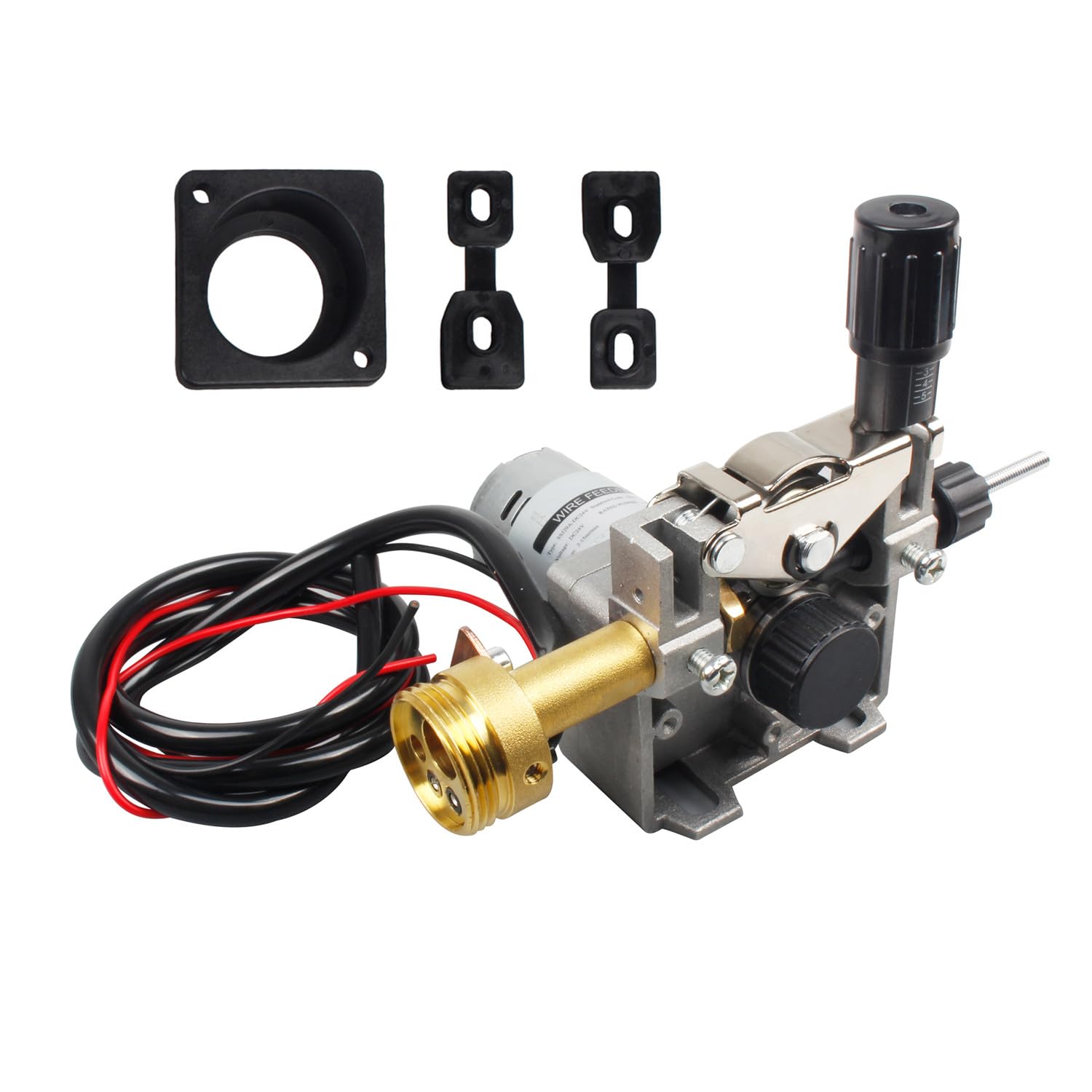 CNCTOPBAOS DC 24 V 40 W Drahtvorschubmotor, Schweißrollenzufuhr für MIG MAG Schweißen, Löten, Drahtzuführungsmaschinen-Zubehör, Kupfer-Schnittstelle, 0,6–10 mm, 0,03–0,39 Zoll Schweißdraht