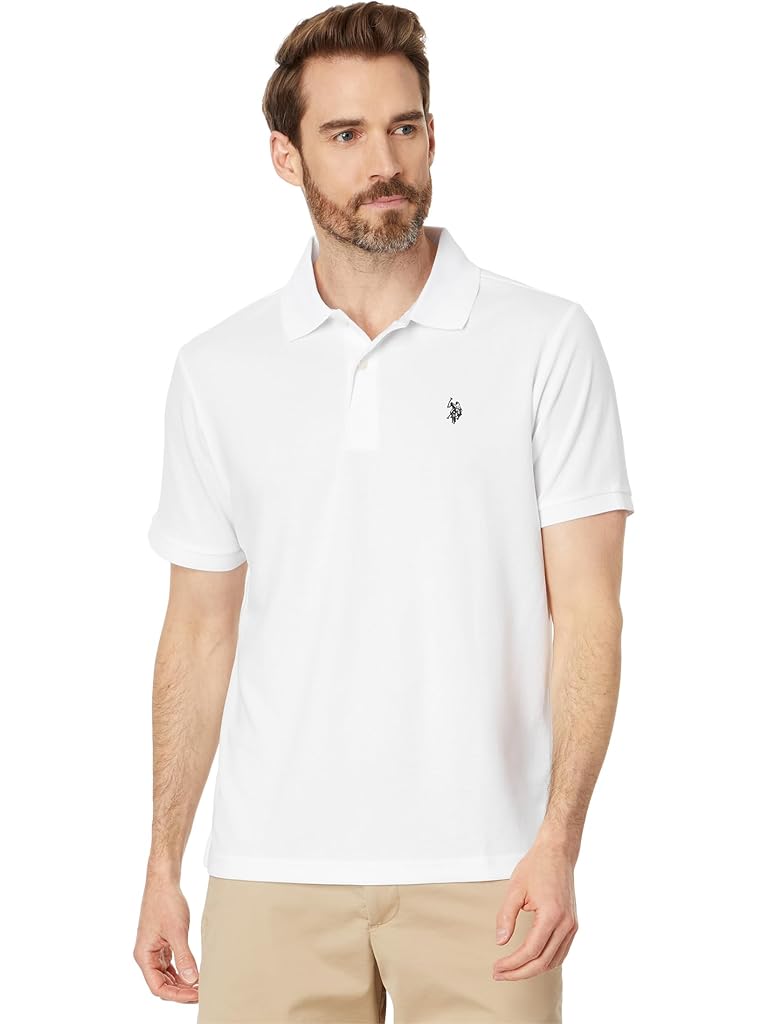 U.S. POLO ASSN. Poly Spandex Knit Solid Ottoman Short Sleeve Polo Shirt