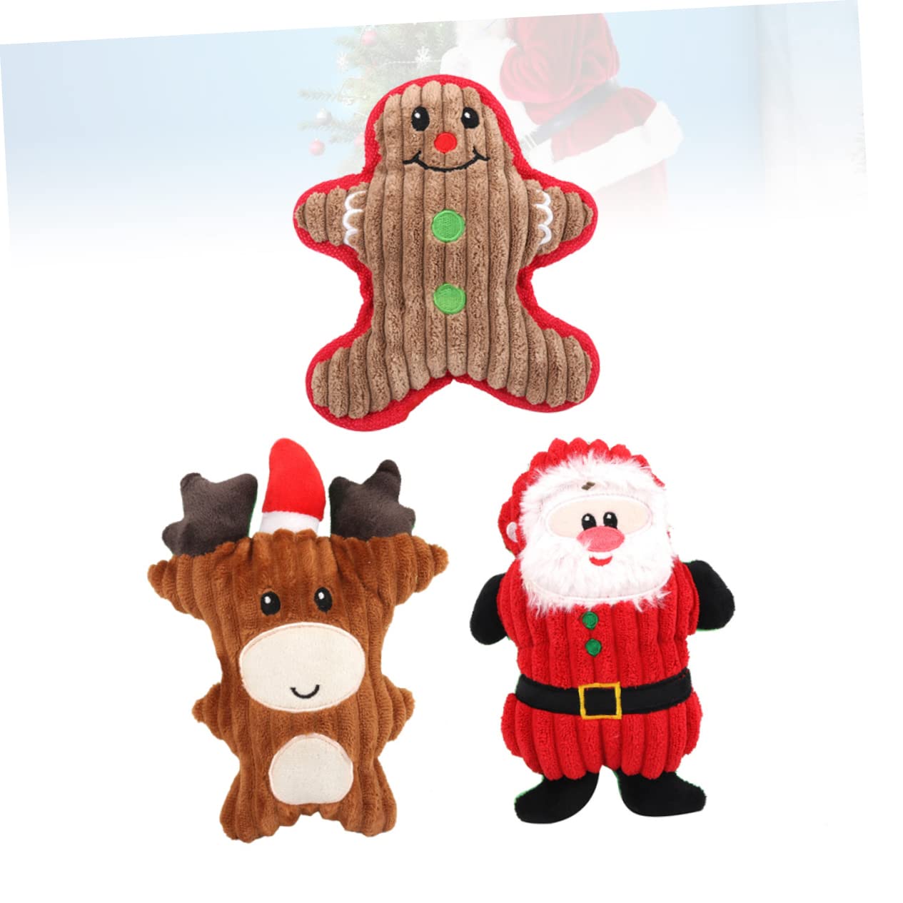 Angoily 6stücke Teiliges Haustier Plüschspielzeug Mit Quietschfunktion Weihnachtsmann Schneemann Und REH Interaktive Kauspielzeuge Für Hunde Und Katzen Zum Spielen Und Kauen