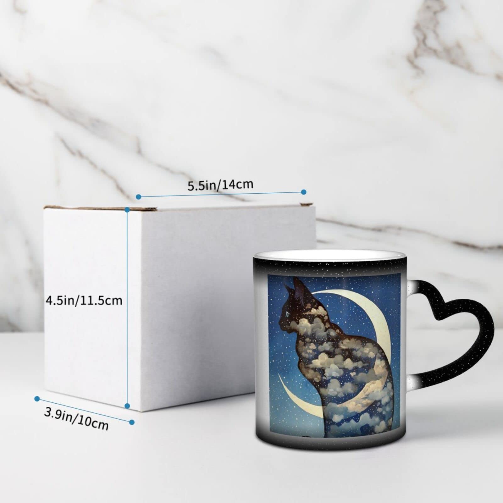 Amazon.co.jp: マグカップ ネコ猫夜空の星月コーヒーコップ色が変わる