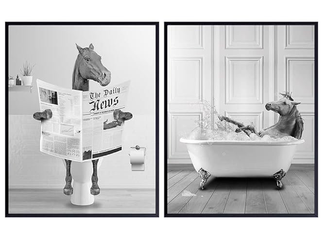 Bathroom Wall Decor Set Horse Wall Art Country