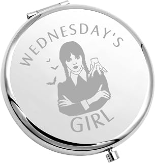 Wednesday Inspired Compact Mirror Wednesday Addams Movie Gift Wednesday’s Girl Makeup Mirror for Women Girls (WEDNESDAY'S Girl CA)