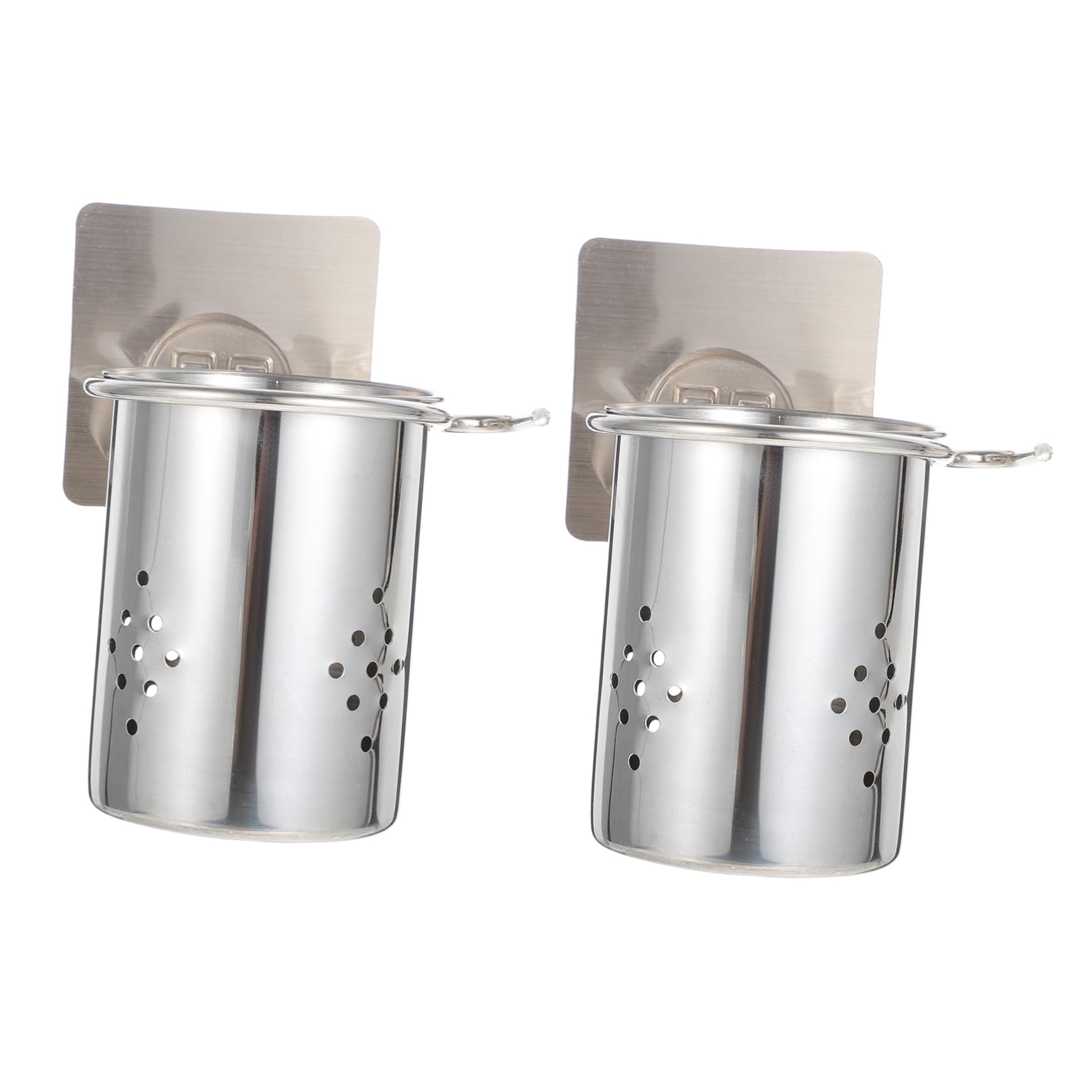 HOLIDYOYO 2Pcs Wall Mounted Stainless Steel Chopstick Holder Lightweight Kitchen Storage Rack for Spoon Fork and Utensil Organization and Stylish Design Easy Access Storage