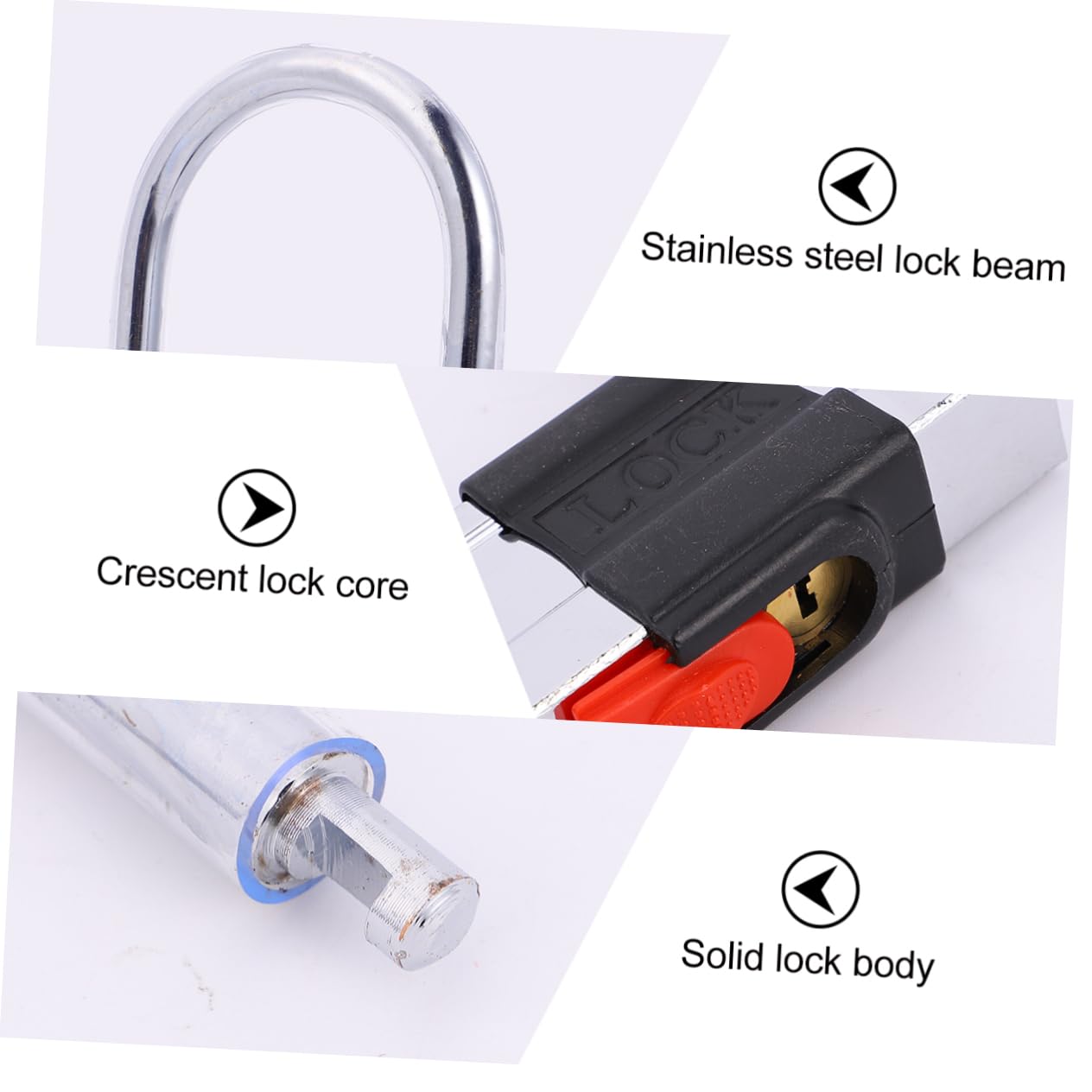 Sosoport 1pezzi Lucchetto Catena Antifurto Per Bici Accessorio Robusto Per Mountain Bike Lucchetto u Per Sicurezza All Aperto Resistente e Durevole